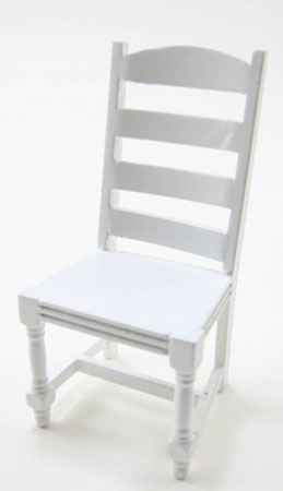 Ladder Back Side Chair, White